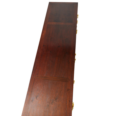 Modernist sideboard cabinet with unique bronze hardware. by Edward Wormley for Dunbar