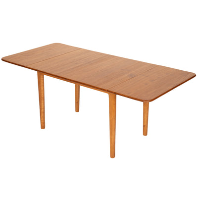 Teak Top Drop Leaf End Table by Hans Wegner, 1950's