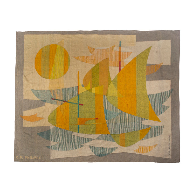 Hand-Loomed Tapestry by Denise Binet for C.F. Philippe, 1970s