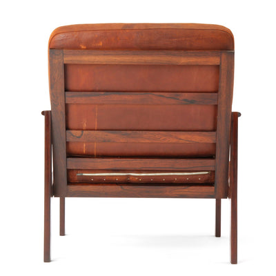 Rosewood and Leather Arm Chair by Illum Wikkelso for N. Eilersen