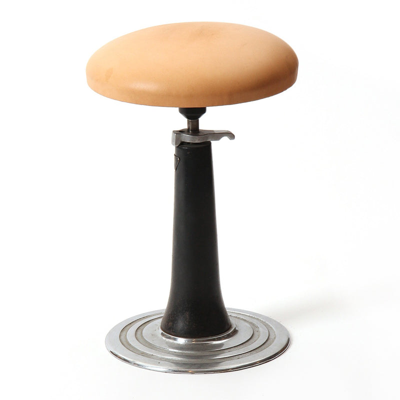 Industrial Cast Iron Stool by Bausch & Lomb