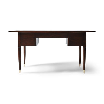 Walnut Desk with Drawers and Inset Leather Top by Edward Wormley for Dunbar, 1960s