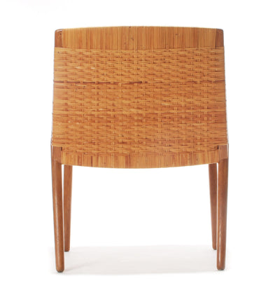 Oak and Cane Lounge Chair by Ejner Larsen & Aksel Bender Madsen for Willy Beck