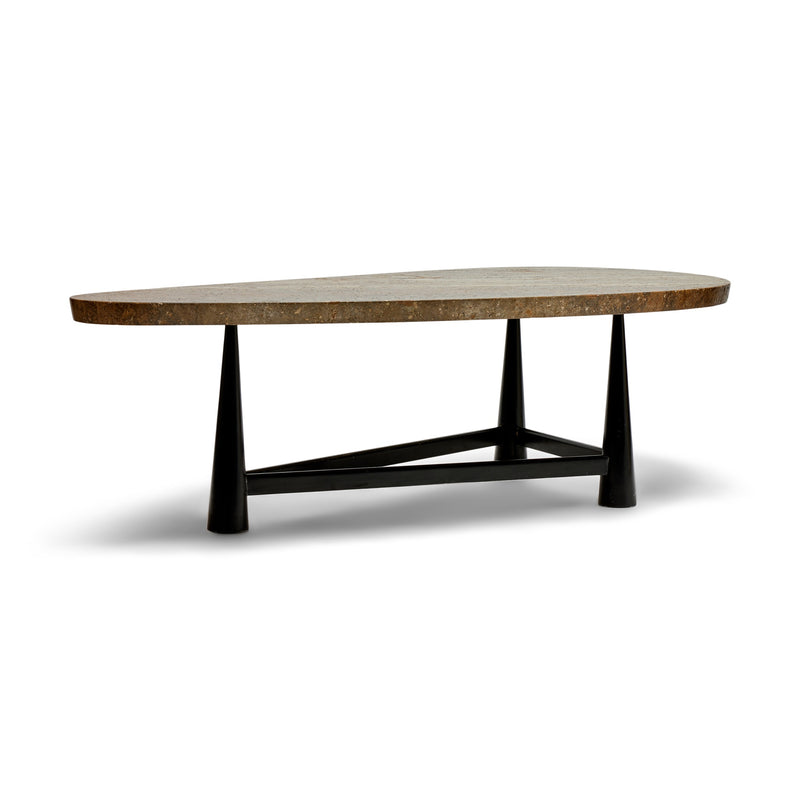 Dunbar Model 5218 travertine marble low table by Edward Wormley for Dunbar, 1952