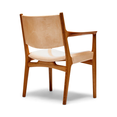 Teak Arm Oak Frame Armchair by Hans J. Wegner for Johannes Hansen, 1950s