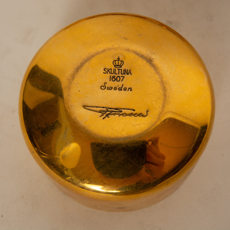 Polished Brass Sake Bowls by Pierre Forssell for Skultuna, 1960's
