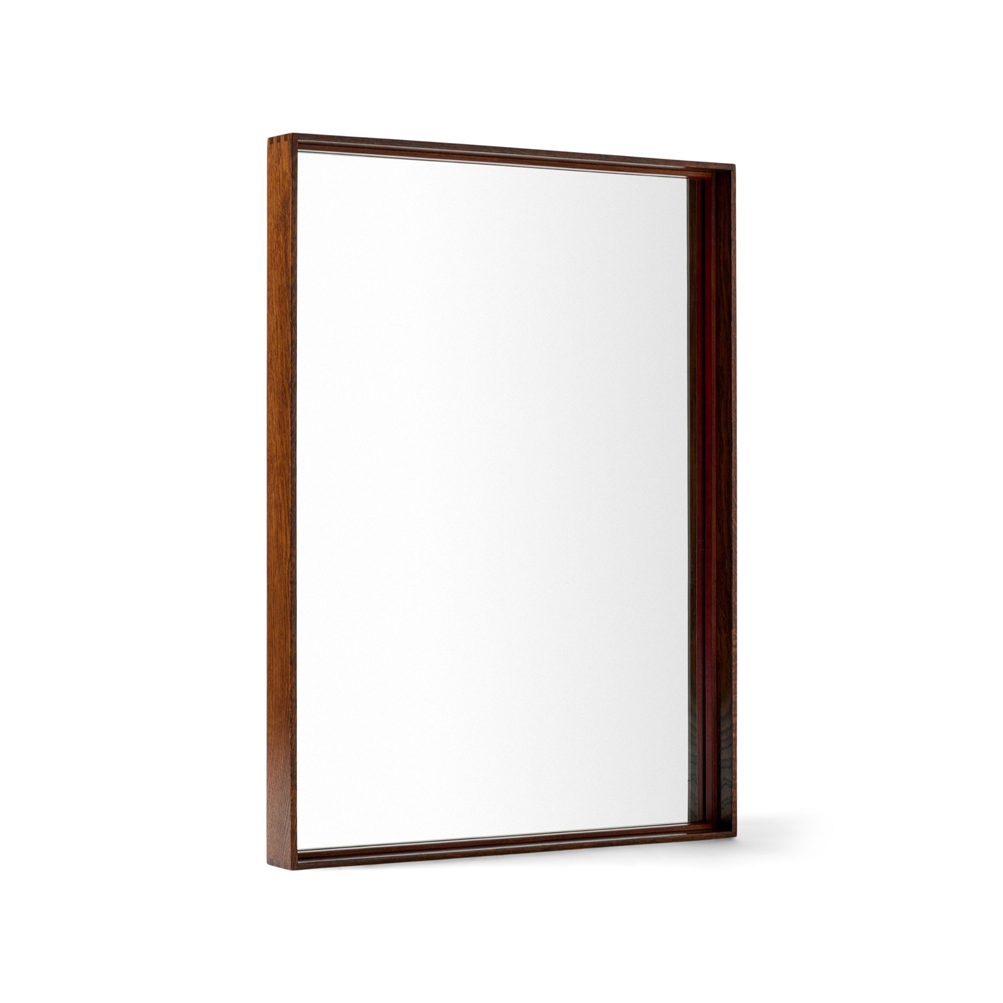 Original ‘Thin Line’ Solid Wood Mirror with Leather Trim by WYETH