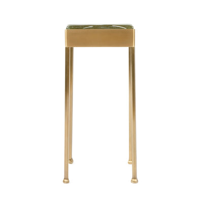 'Glass Block' Side Table in Patinated Bronze with Faceted Legs by WYETH, Made to Order