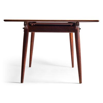 Teak and Oak Extension Dining Table by Hans J. Wegner for Johannes Hansen