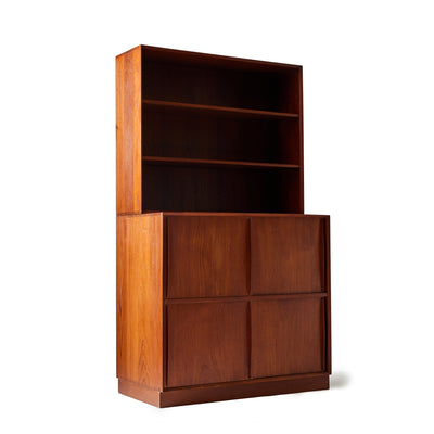 Sliding Door Cabinet in Solid Teak by Peter Hvidt & Orla Mölgaard-Nielsen