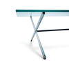 X Base Parallel Bar Glass Top Low Table by Florence Knoll for Knoll