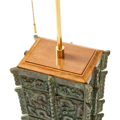 Archaic Bronze Table Lamp