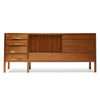 A Corner Walnut Sideboard With Tambour Doors by Edward Wormley for Dunbar, 1950's