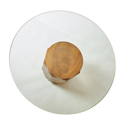 Faceted Column 1" Thick Glass Low Coffee Table by Edward Wormley for Dunbar