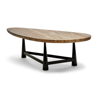 Dunbar Model 5218 travertine marble low table by Edward Wormley for Dunbar, 1952