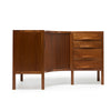 A Corner Walnut Sideboard With Tambour Doors by Edward Wormley for Dunbar, 1950's