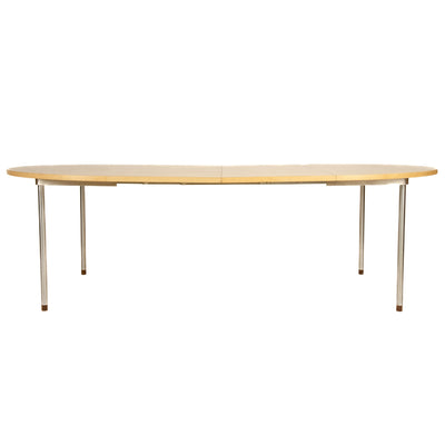 Minimal Birch and Metal Dining Table by Hans J. Wegner for PP Mobler, 1965 - WYETH