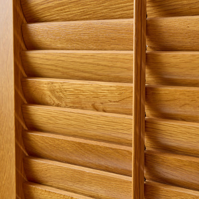 Solid Oak Louvered Panels by Warren Platner, 1980s