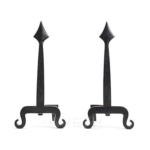 Wrought Iron Spear Andirons from USA