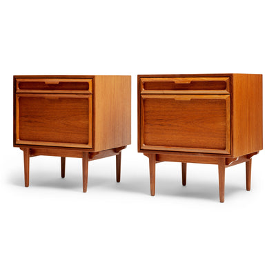 Drop Front Night Stands by Ib Kofod Larsen, 1950s