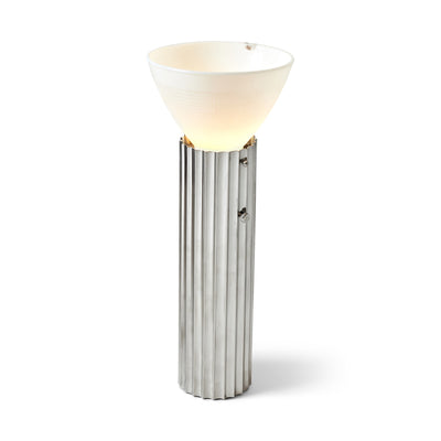 Corrugated Column Nickel On Brass Table Lamp by Walter Von Nessen for Nessen Studios