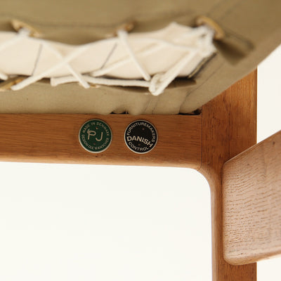 An Oak and Canvas Safari Chair by Ole Wanscher for PJ Furniture