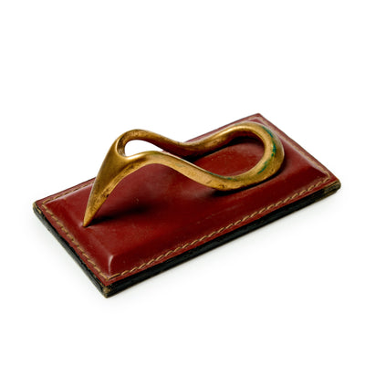 Brass and Leather Pipe Rest by Longchamp