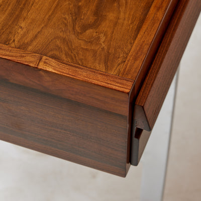 Rosewood and Steel Architect's Desk by Illum Wikkelso for P. Schultz & Co.