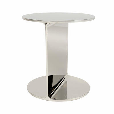 ‘Round I-Beam’ Side Table in Polished Stainless Steel by WYETH, Made to Order