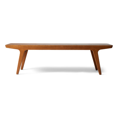 Unique Danish oak bench with a reversible leather & teak top by Unknown, 1960s