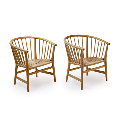 Pair of Spindle Back Ash Lounge Chairs by Hans J. Wegner for PP Møbler
