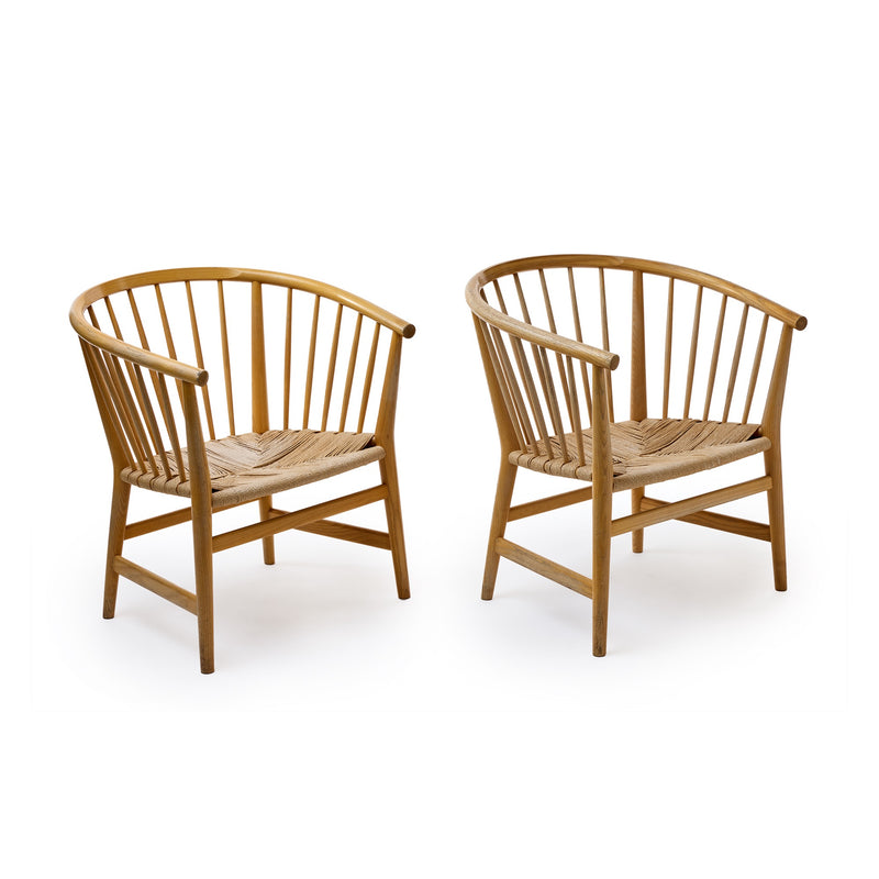 Pair of Spindle Back Ash Lounge Chairs by Hans J. Wegner for PP Møbler