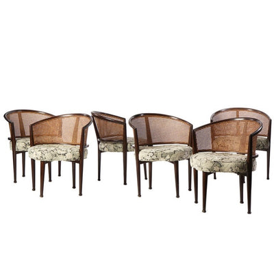 Set of Six Cane Back Dining Chairs by Edward Wormley for Dunbar, 1940s