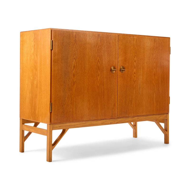 Oak Two Door Linen Cabinet by Borge Mogensen for C.M. Madsens, 1960's