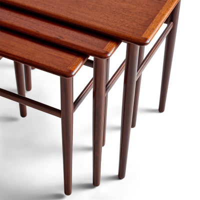 Rosewood Nesting Tables from Denmark, 1960's