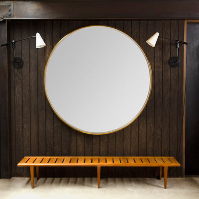 Original 55" Minimalist Round Mirror in Bronze by WYETH, Made to Order - WYETH