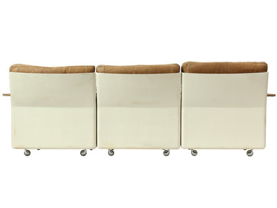 Sectional Fiberglass and Leather Three Seat Sofa In the Style of Dieter Rams