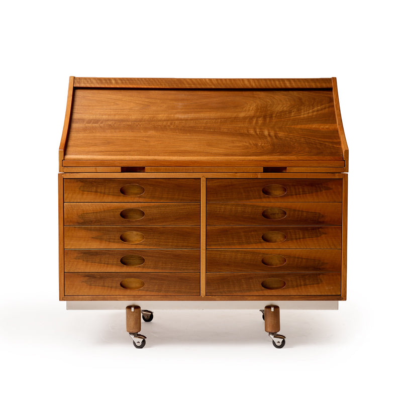 A Rare Modern Tambour Desk Cabinet by Gianfranco Frattini for Bernini