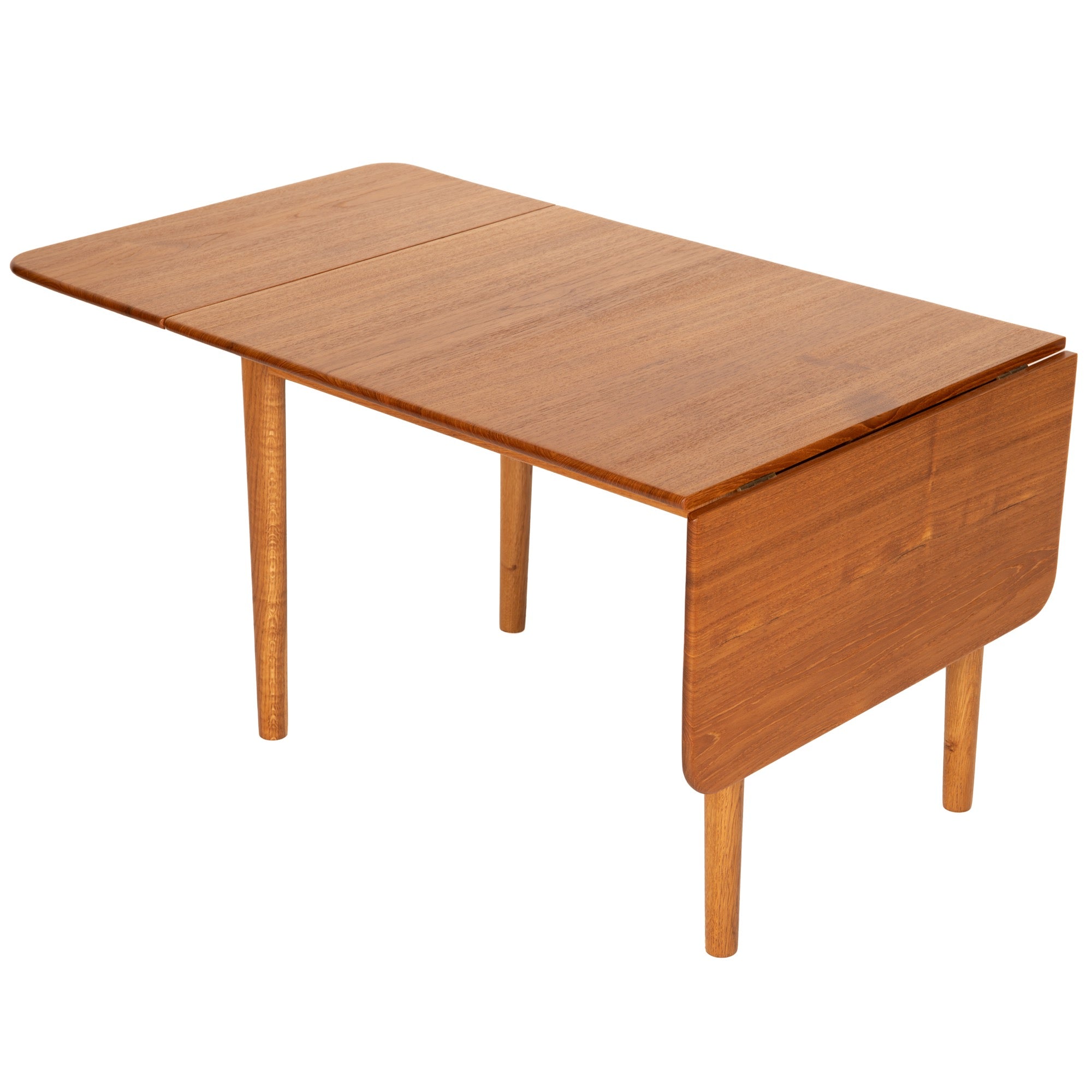 Teak Top Drop Leaf End Table by Hans Wegner, 1950's