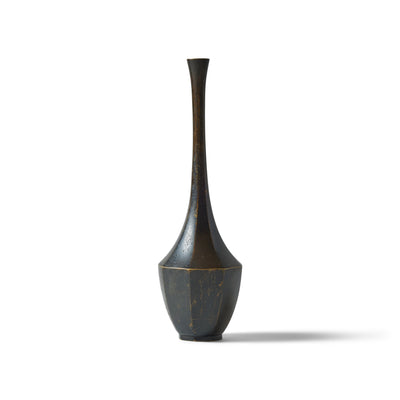 Bronze Faceted Bud Vase from Japan