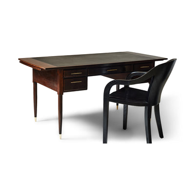 Walnut Desk with Drawers and Extension by Edward Wormley for Dunbar, 1950s