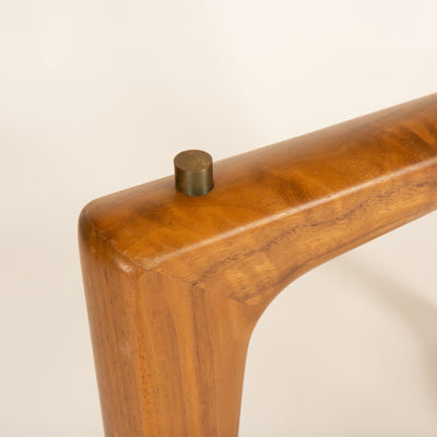 Round Glass Top Teak Center Table for Semigood Design