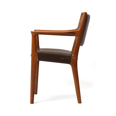 Oak and Leather Armchair by Hans J. Wegner for Johannes Hansen