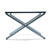 X Base Parallel Bar Glass Top Low Table by Florence Knoll for Knoll