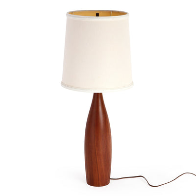 Pair of Turned Teak Table Lamps by ESA