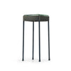 WYETH Vista Glass Block Table in Blackened Polished Stainless Steel with Round Legs by WYETH