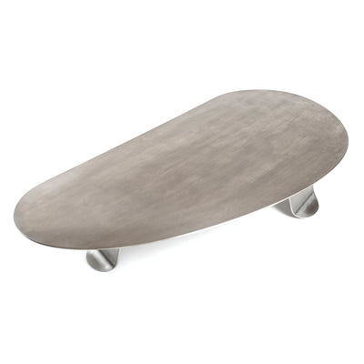 Chrysalis No 1. Low Table in Natural Grain Stainless Steel by WYETH, Made to Order