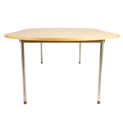 Minimal Birch and Metal Dining Table by Hans J. Wegner for PP Mobler, 1965 - WYETH