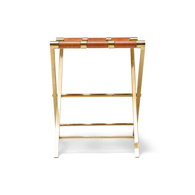 Leather Strap Folding Bench
