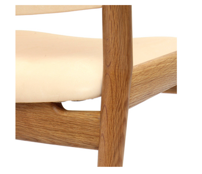 Oak and Leather Side Chair by Hans J. Wegner
